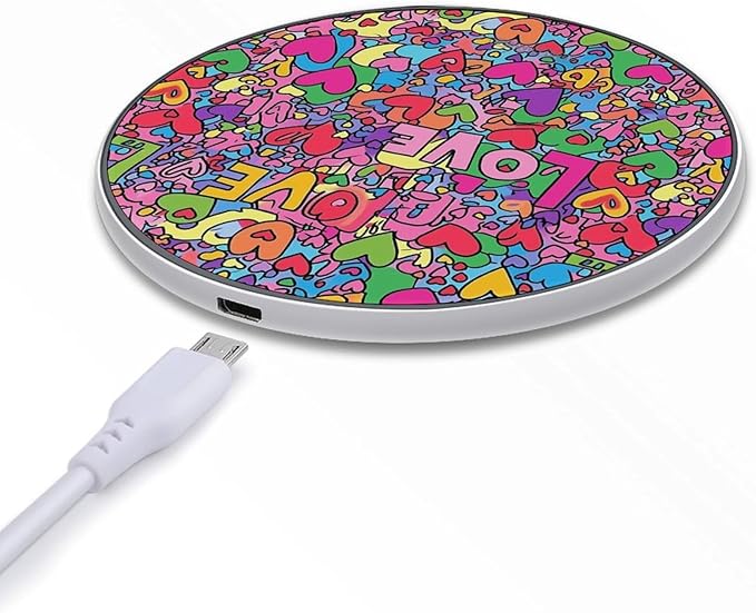 Valentine's Day Stacked Love Heart Phone Charger Magnetic Charging Pad Anti-Slip with USB Cable