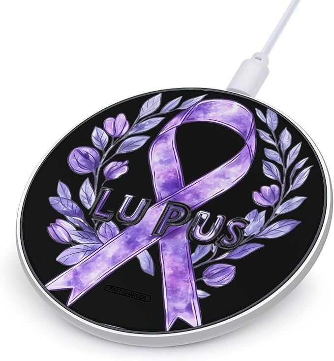 Lupus Fight Cancer Ribbon Phone Charger Magnetic Charging Pad Anti-Slip with USB Cable