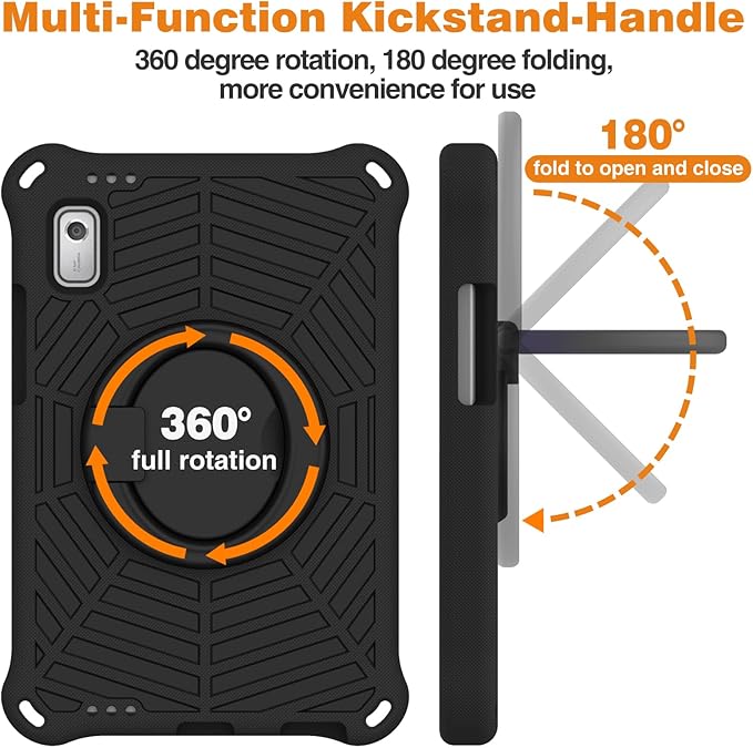 Compatible with Lenovo Tab M9 9.0 inch (TB-310FU) 2023 Case Tablet for Kids Light Weight EVA Rugged Shockproof Full Cover 360 Rotating Handle Stand Case (Black)