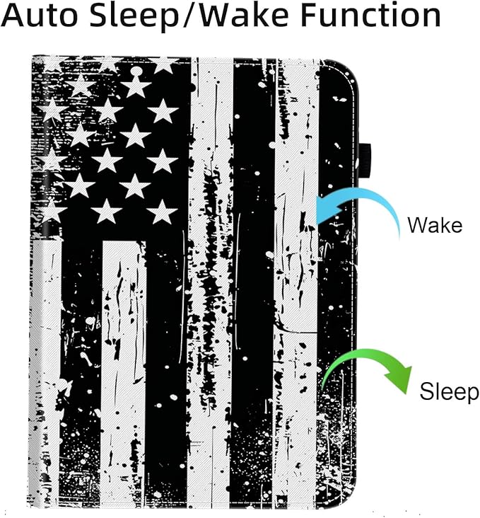 Case for iPad 9th Generation/iPad 8/iPad 7 iPad 10.2 2021 2020 2019/iPad Air 10.5/iPad Pro 10.5Card Slot PU Leather TPU Case Pen Holder Auto Wake SleepVintage American Flag