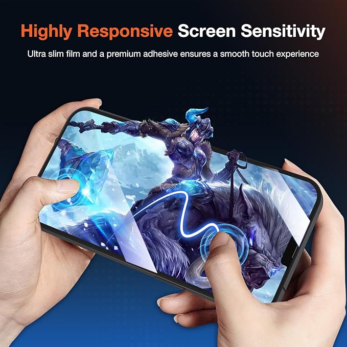 2 Pack Privacy Screen Protector for iPhone 13 9H+ Tempered Glass Anti Spy Private Film Easy Installation Auto Alignment Dust Removal Military-Grade Protection Bubble-Free