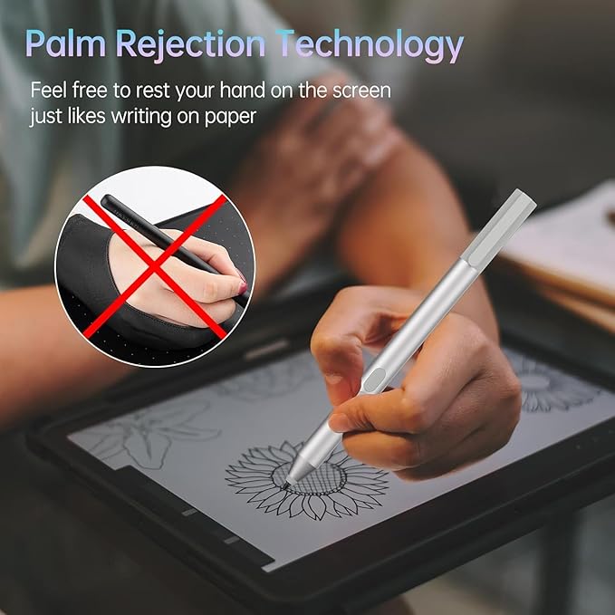 Pen for Surface Pro 11 2500 Working Hours 1024 Pressure Eraser &amp Right-Click Palm Rejection for Surface Pro 11/10/9/8/X/7+/7/6/5/4/3 Surface Go 1-4 Surface Laptop/Studio/Book 1-5 Kobo eRead