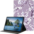 Case for iPad (A16) 11th Generation 11 Inch 2025/iPad 10th Generation 10.9 inch 2022Slim PU Leather Cover Adjustable Stand Auto Wake/SleepPurple Cherry Blossoms