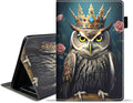 Case for Amazon Kindle Fire HD 8/Fire HD 8 Plus Tablet (12th/10th Generation 2024/2022/2020 Release) - PU Leather Folio Cover with Smart Auto Wake/Sleep Crown Owl