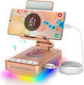 JTEMAN Gifts for Men Women Phone Stand Bluetooth Speaker with Light and Charging Function 360 Rotating Phone Holder Cool Tech Gifts for Dad Mom Husband Unique Birthday Gift Ideas - Rose Gold