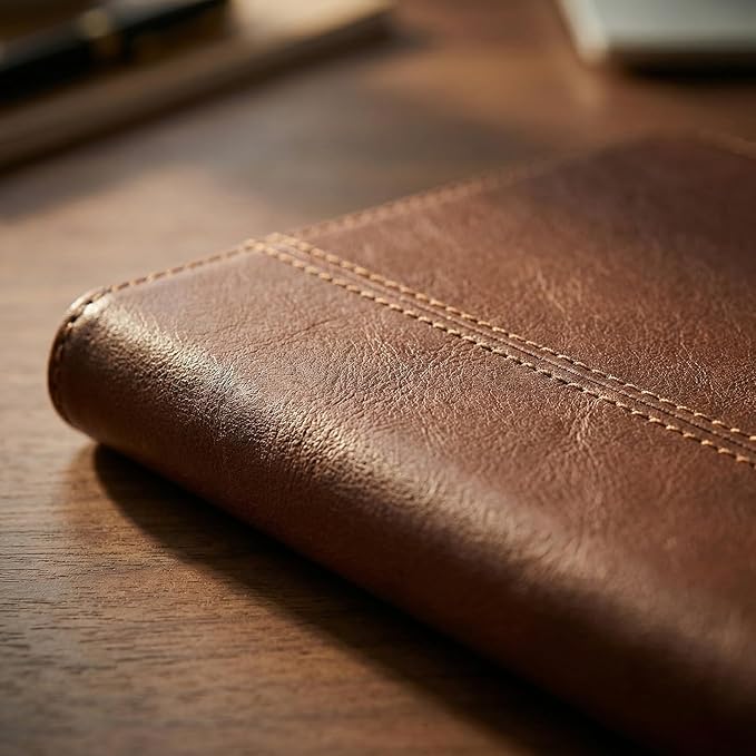 Genuine Leather Case for iPad mini 7/Mini 6 Generation(8.3 Inch 2021/2024)Vegetable Tanned Leather Smart Folio Cover for with Auto Wake/SleepAdjustable StandAnti Slip/FingerprintRedbrown