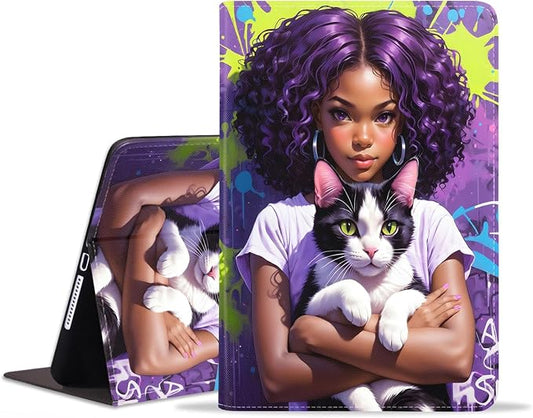African American Girl Cat