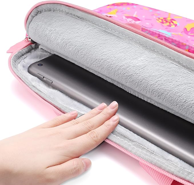 Kids Tablet Bag for Girls Kids Tablet Carrying Case for Fire HD 10 HD 8 Fire 7 Sleeve Bag Kid Kindle Bag iPad Bag for Kid Candy Pink