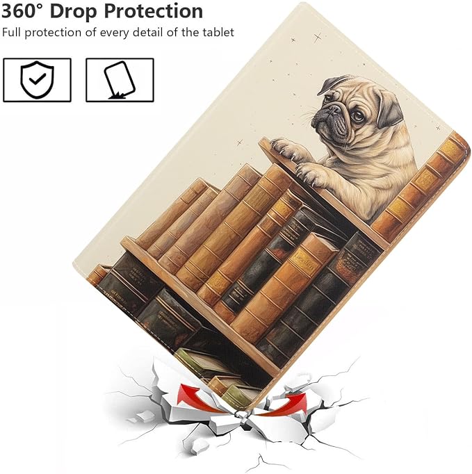 Pug on Bookshelf