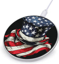 U.S.A. Flag Scarf Top Hat Phone Charger Magnetic Charging Pad Anti-Slip with USB Cable