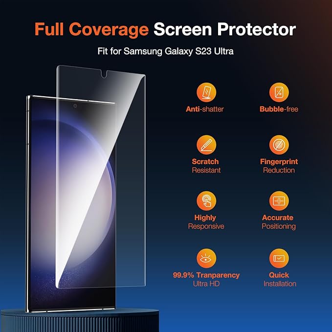 2 Pack Screen Protector Install kit for Samsung Galaxy S22 Ultra 5G 6.8 Inch3D Curved Full-coverage Protective Film Sensitive Touch Ultrathin Design Fingerprint Unlock 24h Scratch