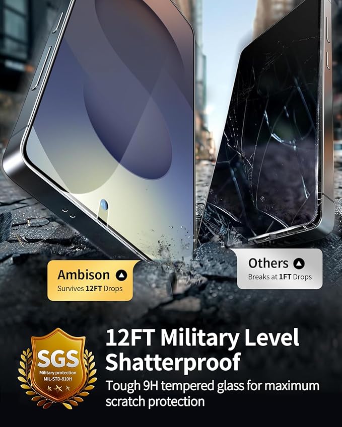 Ambison for Samsung Galaxy S25 Ultra Privacy Screen Protector 25°Anti-Spy with [Auto Dust 3s Easy Installation UltraFit tray] Case Friendly Shatterproof 9H+ Tempered Glass for S25 Ultra 6.9”2 Pack