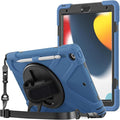 ProCase Rugged Case for iPad 9th/ 8th/ 7th Generation 10.2 (2021/2020/2019) Heavy Duty Shockproof Protective Cover with Strap for iPad 9/8/7 -Moroccoblue