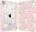 May Chen Case for iPad Pro 11-Inch M5/M4 2025/2024 (6th/5th Generation) [Penceil Holder] Trifold Stand Auto Wake/Sleep Clear TPU Protection Back Cover Cat &amp Flowers