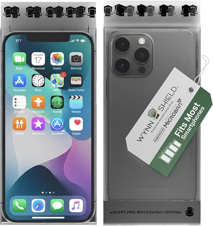 WynnShield™ Protective Phone Case Wrap Powered by Microban® -10 Packs - Ultra-Thin Easy Apply Contact Film for Phones Scratch-Resistant Easy Removal Enhanced Device Hygiene
