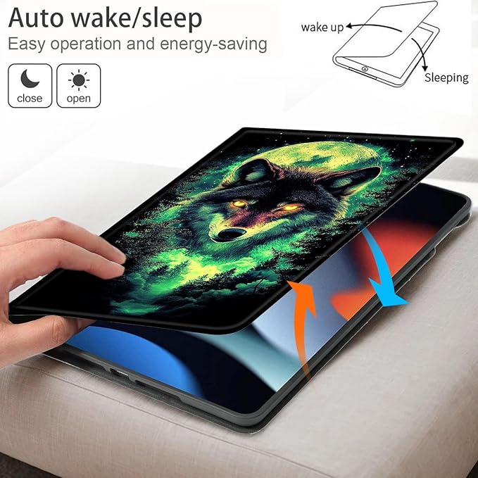 Bxgolkgd Tablet Case for 6.8 Kindle Paperwhite (11th Generation-2021) &amp Kindle Paperwhite Signature EditionAuto Wake/Sleep FunctionWolf Moon