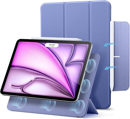 ESR for iPad Air 13 Inch Case M4/M3/M2 (2026/2025/2024) iPad Pro 12.9 Case Powerful Magnetic Attachment Slim Trifold Stand Case Supports Pencil Pro &amp Pencil (USB-C) Rebound Series Lavender