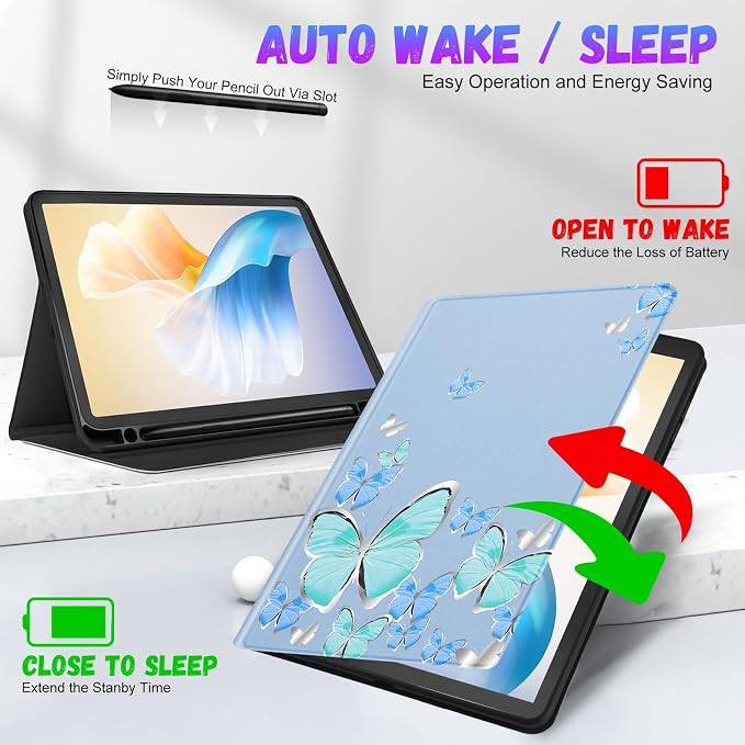 1-for Tab S6 Lite-Blue Butterfly