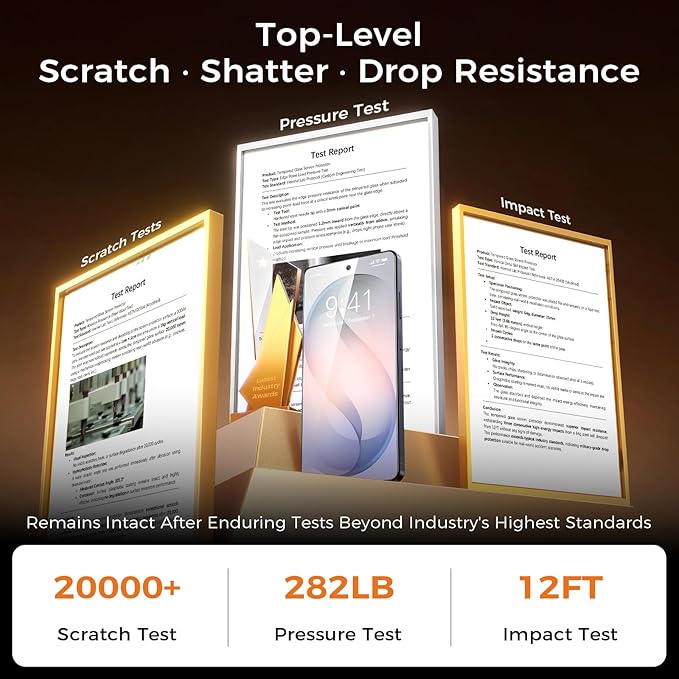 NeverBreak 9H+ Hardness for Samsung Galaxy S26 Screen Protector 12FT Military Grade Protection (Scratch Shatter Drop Resistance) Tempered Glass Full Edge Coverage Case Friendly 2 Pack