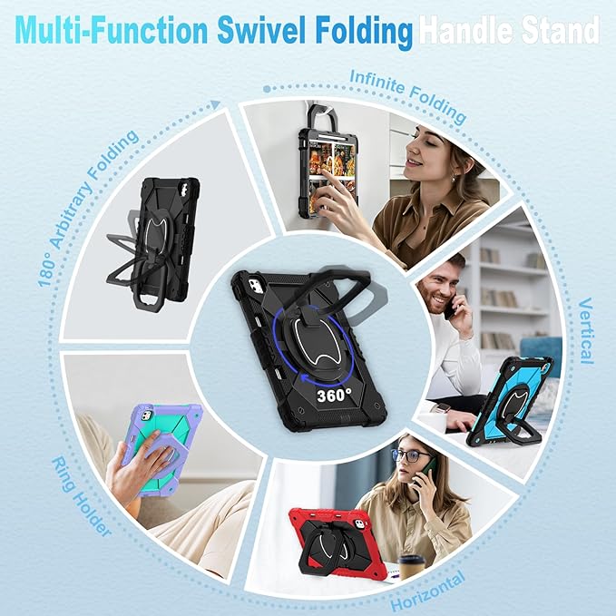 WESOROL Case for iPad Pro 13 Inch M5 2025 / M4 2024 (7th Gen) with Screen Protector/360° Rotating Stand/Pencil Holder/Shoulder StrapMilitary Grade Shockproof iPad Case 13 Inch iPad Pro M5/M4Black