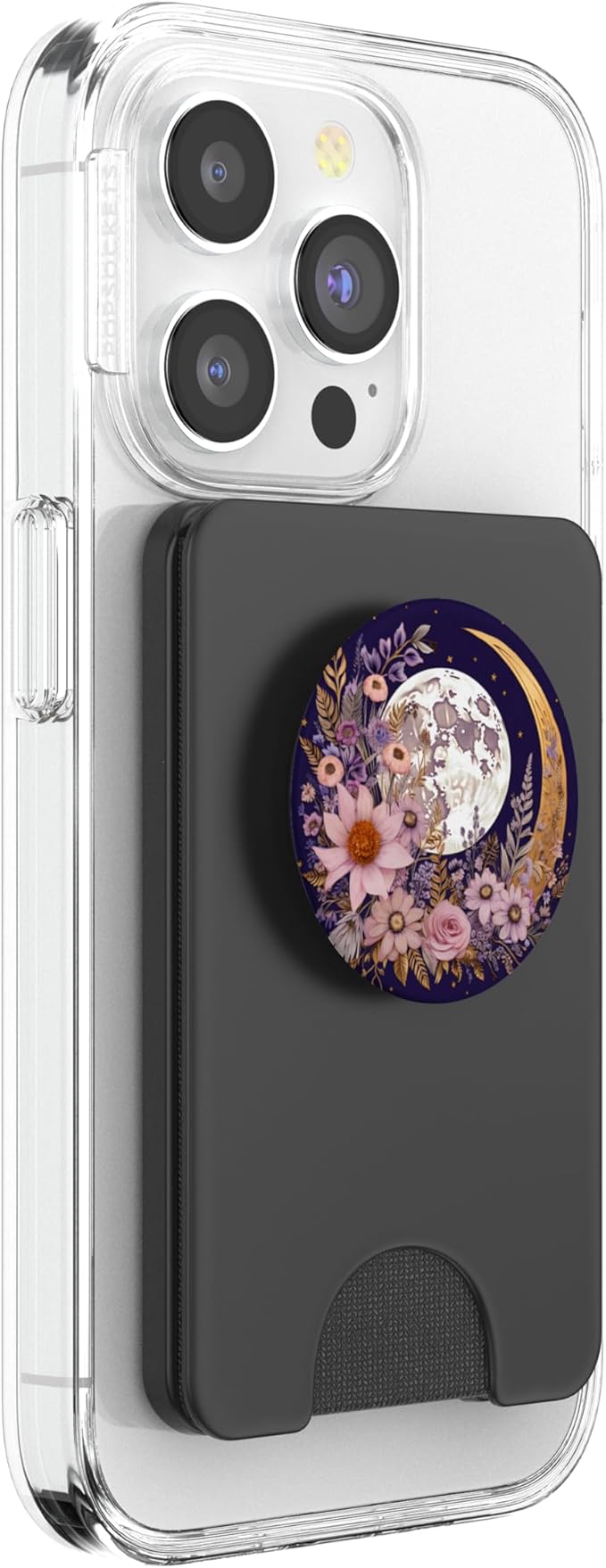 Boho Moon and Wildflowers PopSockets PopWallet for MagSafe