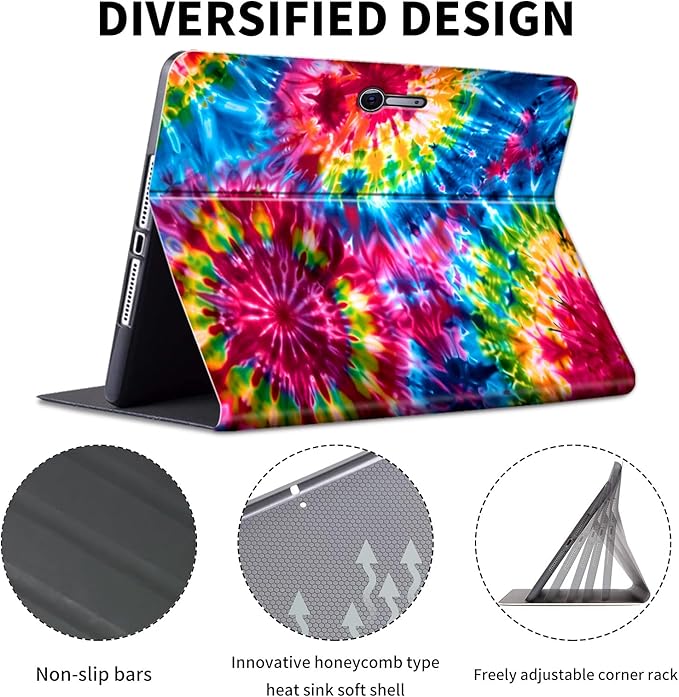Case for Microsoft Surface Pro 7 Plus/7/6/5/4 12.3 Inch TabletLeather Folio Adjustable Stand for Surface Pro Case 12.3Rainbow Color