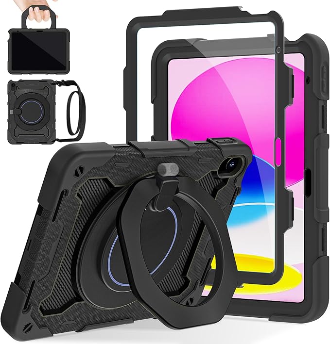 ROISKIN Case for iPad (A16) 11th Generation 11 Inch 2025 iPad 10th Generation Case 10.9 for Kids with Screen Protector360 Kickstand &amp HandleShoulder StrapHeavy Duty Military Grade Drop Protec