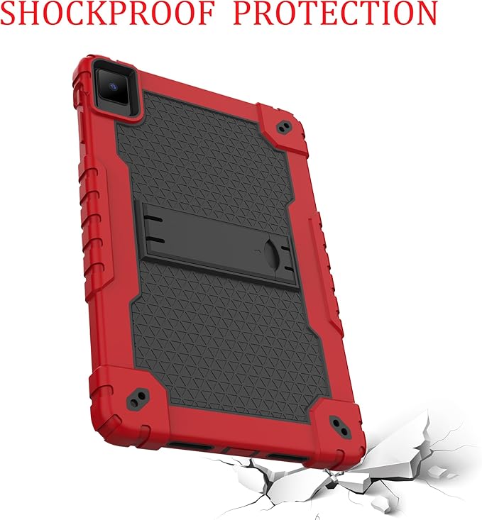 for TCL TAB 10 NXTPAPER 5G 10.4 Inch Tablet case Hybrid Shockproof Silicone Gel Protective Cover with Kickstand for TCL TAB 10 NXTPAPER 5G 10.4 Inch 2025 (9199S) (Red/Black)