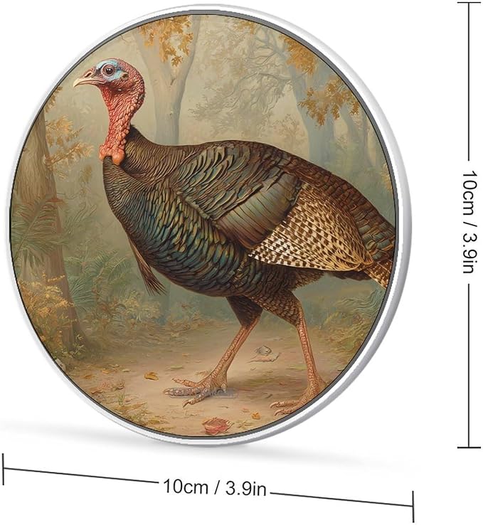 Wild Turkey Autumn Forests Fast Portable Charger 10W Funny Graphic Phone Charging Pad with USB Cable