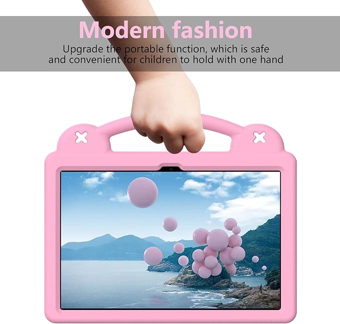 Compatible with Lenovo xiaoxin pad pro GT 11.1 inch TB-710FU (2025) Tablet Case Kids Friendly Universal Lightweight Shockproof Protective Case with Shoulder Strap &amp Stand Handle Pink
