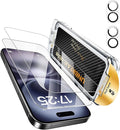 UNBREAKcable Top 9H+ Screen Protector for iPhone 16 Plus &amp Lens Protector (2+2 Pack) Military-Grade Shatterproof Tempered Glass [99% HD Clear] [Easy Install] Bubble-Free &amp Anti-Fingerprint-6.