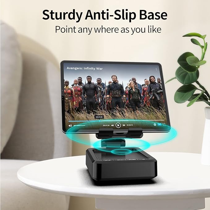 JTEMAN Tablet Stand Adjustable with Bluetooth SpeakersKitchen GadgetsGifts for Women MenWireless Bluetooth Speaker Tablet HolderDesk Mic Charging Sation Compatible with Phones and Tablet