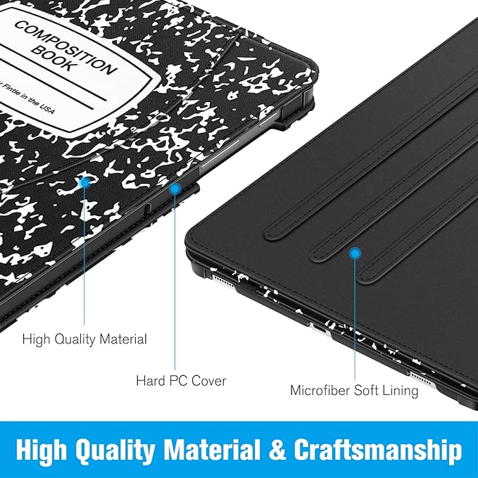 Fintie Case for Samsung Galaxy Tab S8 Plus 2022/S7 FE 2021/S7 Plus 2020 12.4 Inch with S Pen Holder Multi-Angle Viewing Cover with Pocket Auto Wake/Sleep Composition Book