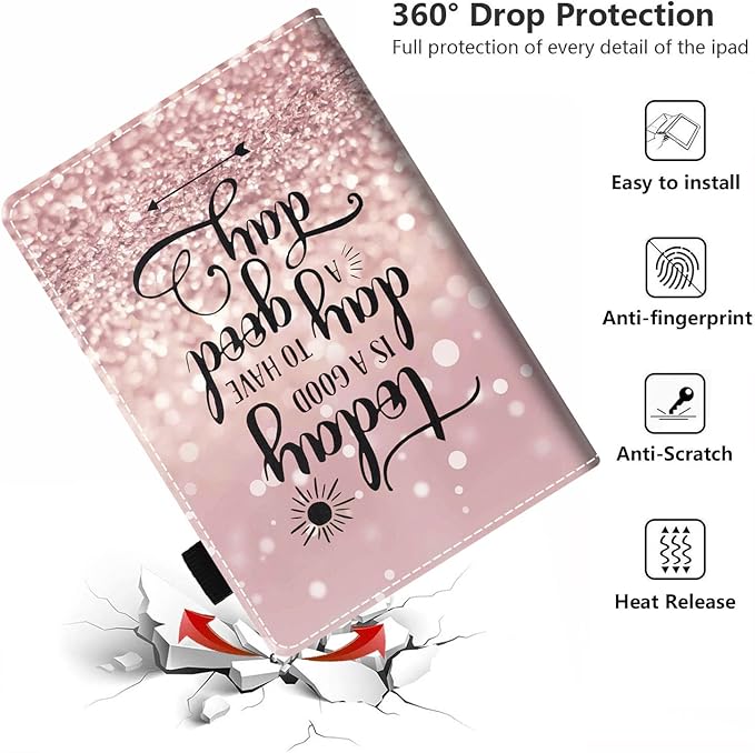 Case for All-New Kindle Fire 7 Tablet (7 12th Generation 2022 Release) - PU Leather Folio Case with Smart Auto Wake/Sleep Today is a Good Day to Have a Good Day Inspirational Quote