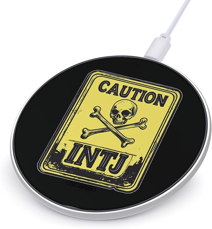 Caution INTJ Warning Sign Phone Charger Magnetic Charging Pad Anti-Slip with USB Cable