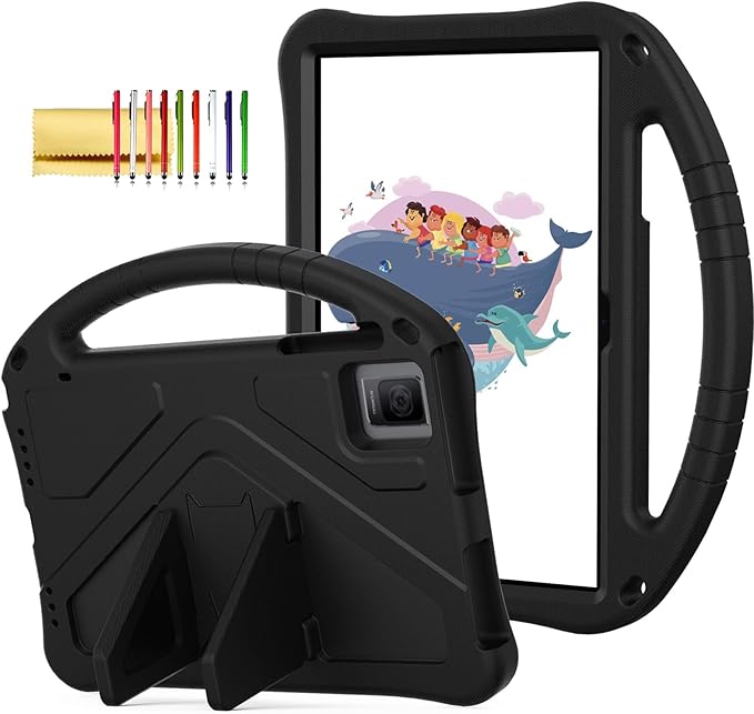 Dteck Kids Case for T-Mobile Revvl Tab 5G 2023 TabletLightweight Shockproof Rugged EVA Kids Friendly Handle Stand Child Proof Silicone Kids Case for T-Mobile REVVL Tab 5G 2023 10.36 TabletBlack