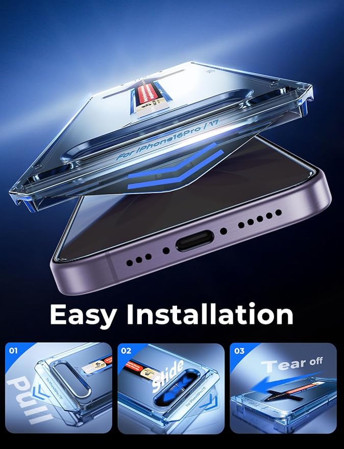 MAGIC JOHN 2 Pack for iPhone 17 6.3 inch Privacy Glass Screen Protector Auto Dust-Elimination Bubble Free Easy Installation