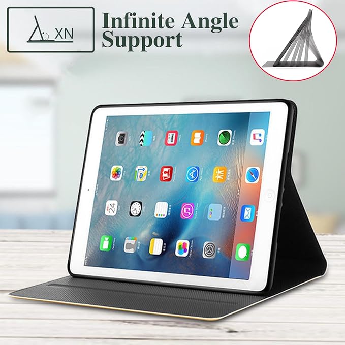 Tablet Case for iPad 10th Generation 10.9 Inch with Magnetic Auto Wake/Sleep and Multi-Angle Adjustable Stand Cover - Black Cat Purple Butterfly