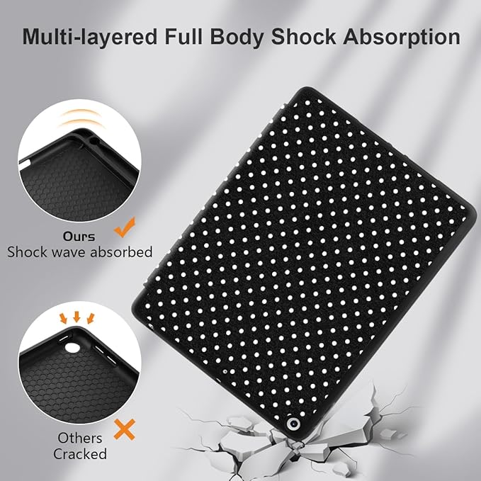 MEEgoodo Case for iPad 10.2 inch Case for iPad 9th Generation 2021/8th Generation 2020/7th Gen 2019 Tablet Cover with Trifold Stand+Pencil Holder+Auto Wake/Sleep+Soft TPU Back CoverWhite Polka Dot