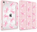 DONGKE Case for iPad (A16) 11th Generation 11 inch 2025 &amp iPad 10th Gen 10.9 inch 2022 [Built-in Pencil Holder] Clear Acrylic Back Trifold Stand Smart Cover Auto Sleep/Wake Gingham Bows
