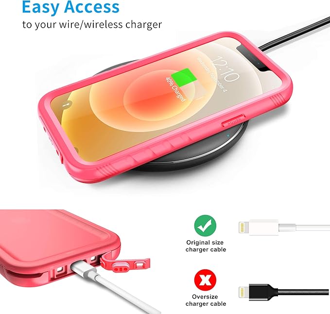 Cozycase Compatible with Waterproof iPhone 11 case Built-in Screen Protector Full-Body Rugged Bumper Sealed Case Cover Shockproof Dustproof Waterproof Case for iPhone 11 6.1 inch (Pink)