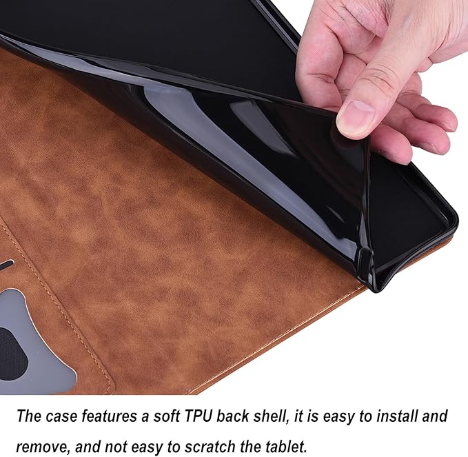 Shockproof Case for OnePlus Pad 3 / OnePlus Pad 2 Pro 13.2 inch Released 2025 - Retro PU Leather + TPU Hybrid Protective Cover with Anti-Slip Grip Strap &amp Card Slots -Brown