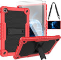 for Onn 10.4 Tablet Pro 2023 Model: 100110603 Case Built in Kickstand Heavy Duty Hybrid Case Hard Back Case Come with Tempered Glass/Shoulder Strap for Onn 10.4 Tablet Pro (Red+Black/2 Pcs)