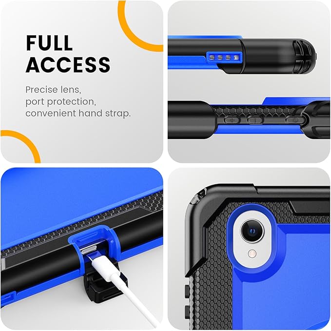 Timecity Case for Samsung Galaxy Tab S11 11-Inch 2025 Model (SM-X730/X736B/X738) Heavy Duty Protective Cover with Screen Protector Rotating Stand Shoulder Strap &amp S Pen Holder Dark Blue