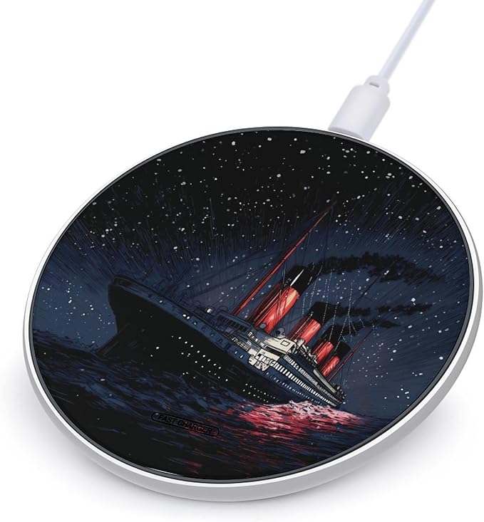 Titanic Ship Sinking Boat Sailboat Phone Charger Magnetic Charging Pad Anti-Slip with USB Cable