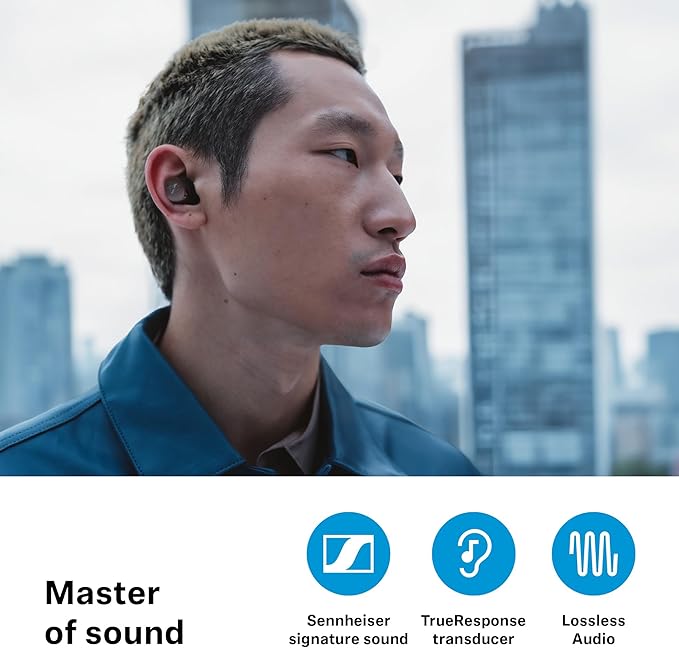 Sennheiser Momentum True Wireless 4 Smart Earbuds with Bluetooth 5.4 Crystal-Clear Sound Comfortable Design 30-Hour Battery Life Adaptive ANC LE Audio and Auracast - Black Graphite