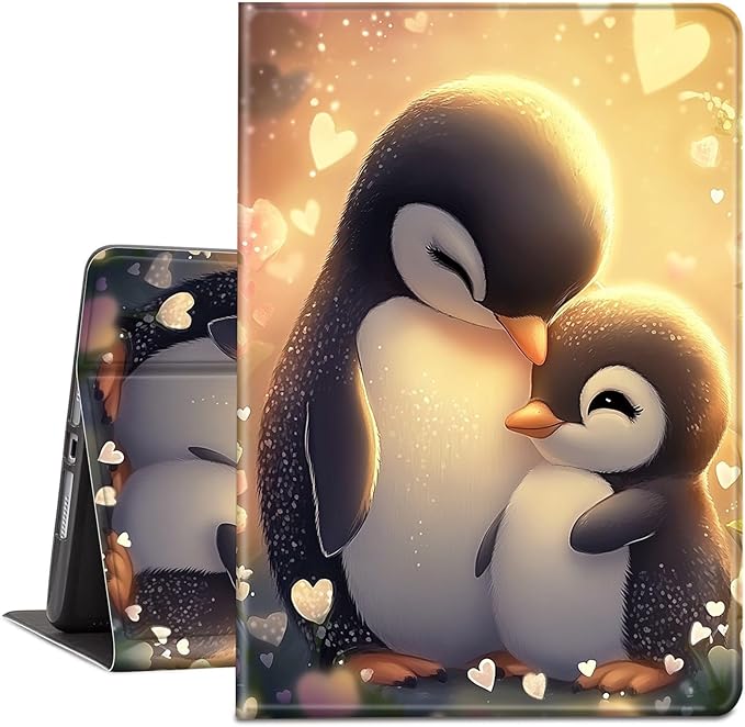 Case for Kindle Paperwhite 12th Generation 7 &amp Kindle ColorSoft Signature Edition PU Leather Protective Cover with Auto Sleep/Wake for Kindle Paperwhite 2024 – Cute Penguin