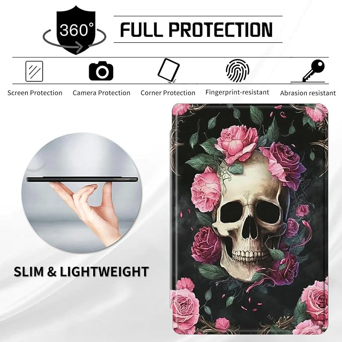 Pink Rose Flower Skull