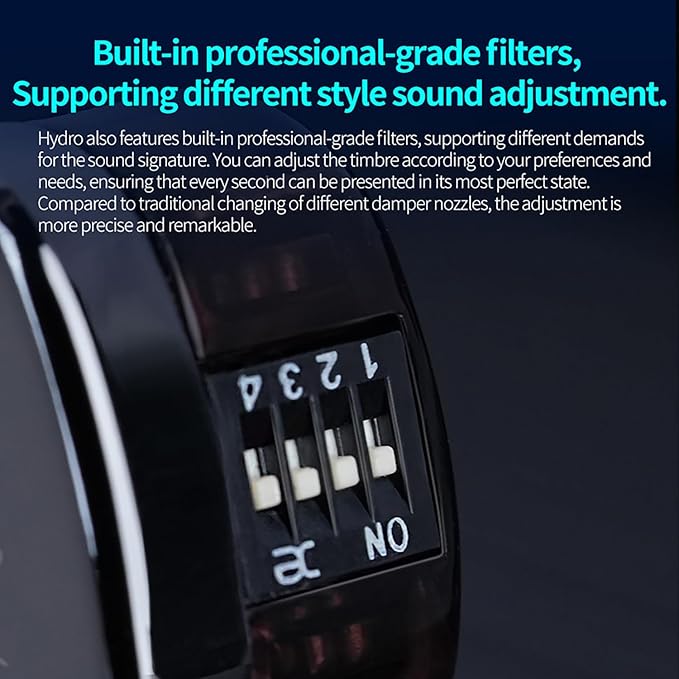 CCA Hydro in Ear Monitor Headphones with 4 Tuning Switches 2DD 8BA Hybrid Driver Gaming Earbuds HiFi Bass IEM Earphones for Musicians Singers Audio Engineers Audiophile Dj Drummers