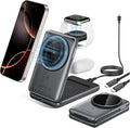 3 in 1 Charging Station for iPhone Wireless Charger Stand15W Fast MagSafe Charger for iPhone 17 16 15 14 13 12 Series-Apple Watch 11 10 9 8 7 6 5 4 3 2 SE and Ultra Series-Airpods 4 3 2 Pro